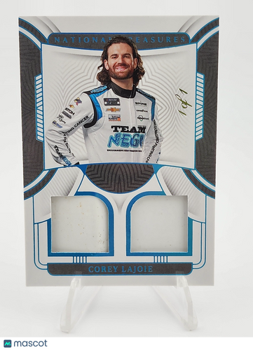 2023 Panini Nati Treasures Corey LaJoie Dual RUT Midnight Prime Platinum Blue /1