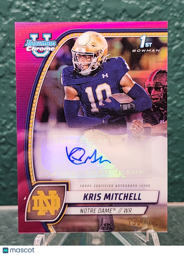 2024 Bowman Chrome University #PA-KMI Kris Mitchell Prospect Autographs /150