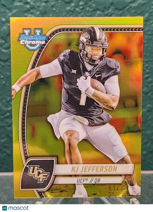 2024 Bowman Chrome University #116 KJ Jefferson Yellow Refractor #/75