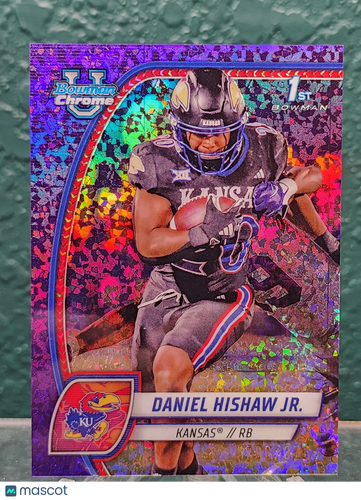 2024 Bowman Chrome U #52 Daniel Hishaw Jr. Aqua Mini-Diamond Refractor #/275