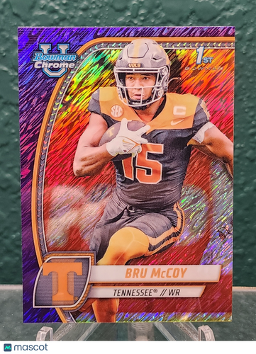 2024 Bowman Chrome University #28 Bru McCoy Purple Shimmer Refractor