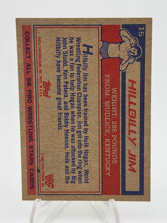 1985 Topps WWF Hulk Hogan Hillbilly Jim #15