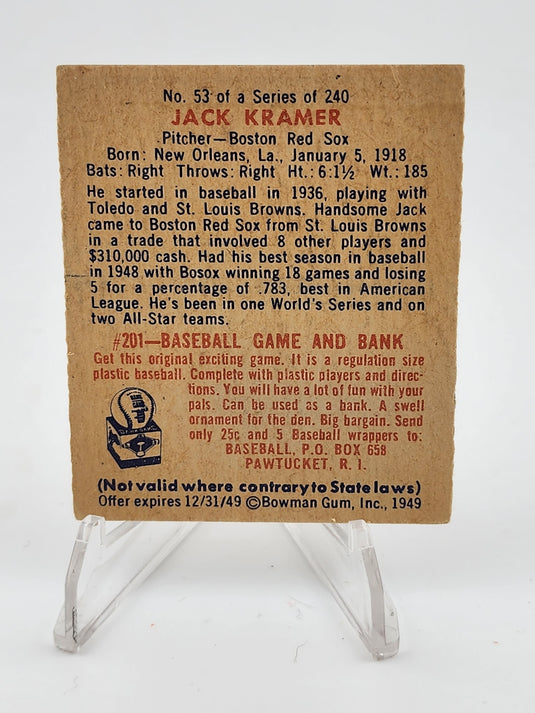 1949 Bowman Jack Kramer #53