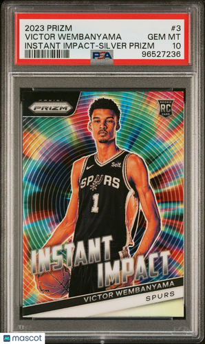 2023 Prizm  #3 Victor Wembanyama Instant Impact-Silver Prizm PSA 10