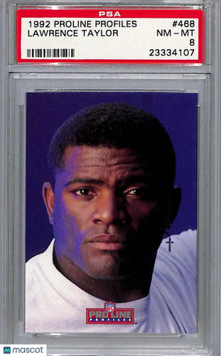 1992 Pro Line Profiles Lawrence Taylor #468 PSA 8