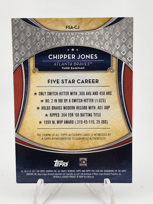 2017 Topps Five Star Chipper Jones