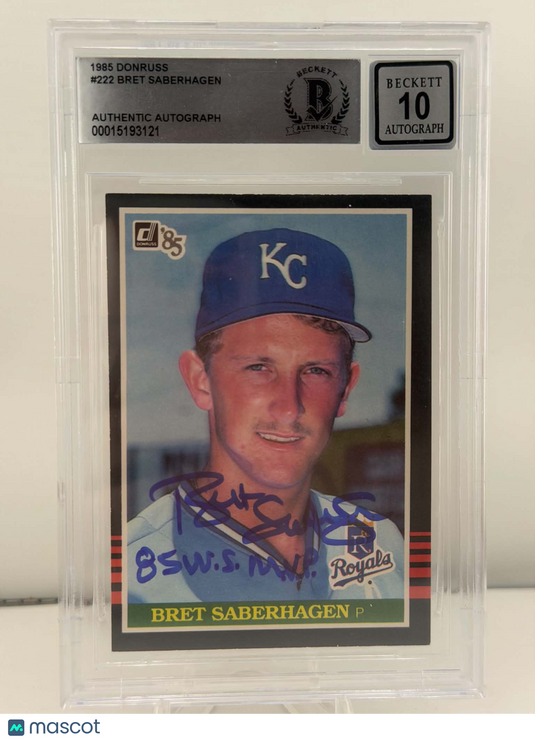 1985 Donruss Bret Saberhagen #222 Rookie BGS Authentic Auto