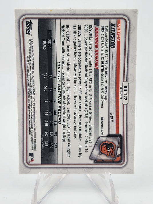 2020 Bowman Chrome Heston Kjerstad #BD-122 1st Bowman