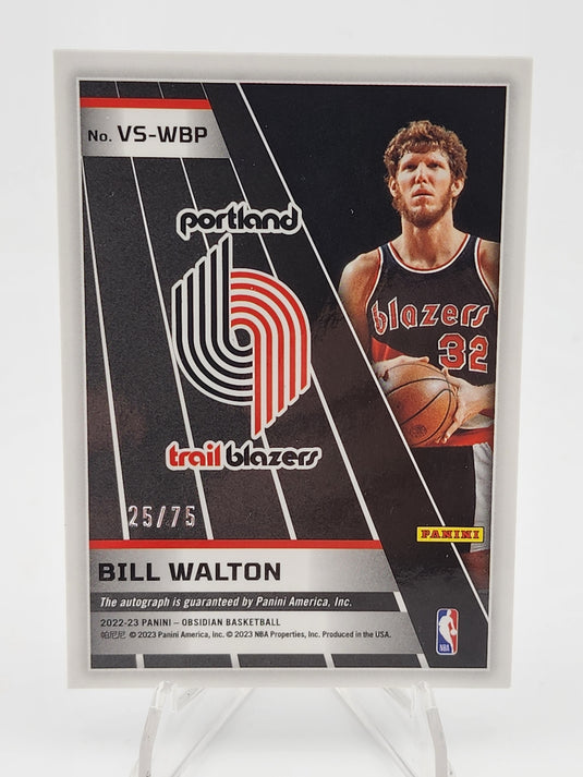2023 2022-23 Panini Obsidian Volcanic Bill Walton #VS-WBP /75 Autograph