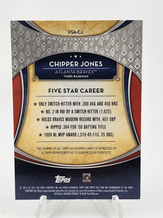 2017 Topps Five Star Chipper Jones