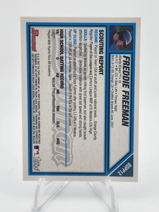 2007 Bowman Freddie Freeman #BDPP12