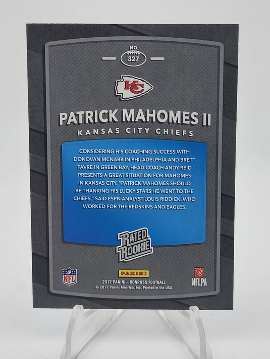 2017 Donruss Rated Rookie Patrick Mahomes II #327