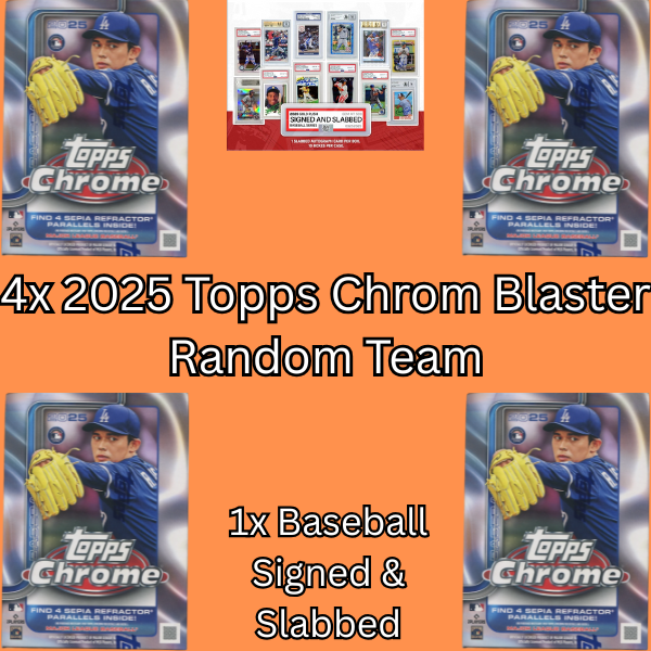 #440 2025 Topps Chrome Baseball & 1x Baseball Sligned and Slabbed! Random Team!