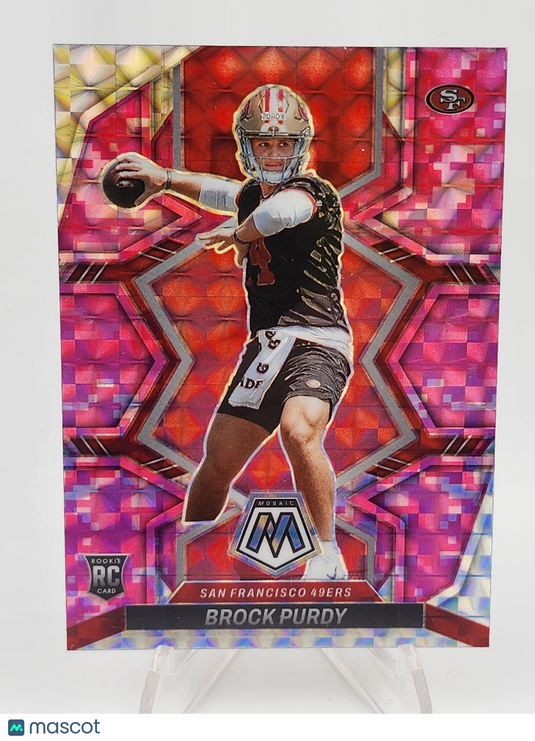 2022 Panini Prizm Mosaic Brock Purdy #367 Pink Camo RC