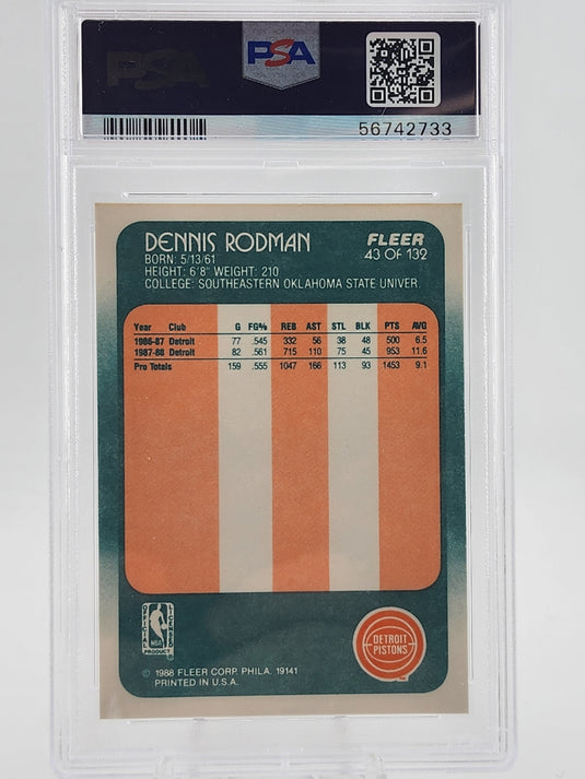 1988 Fleer Dennis Rodman #43 PSA 9