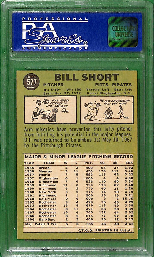 1967 Topps Bill Short #577 PSA 7