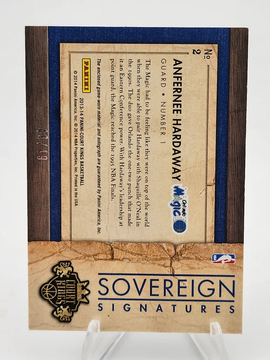 2013-14 Panini Sovereign Signatures Anfernee Hardaway #2 /49 Auto Patch