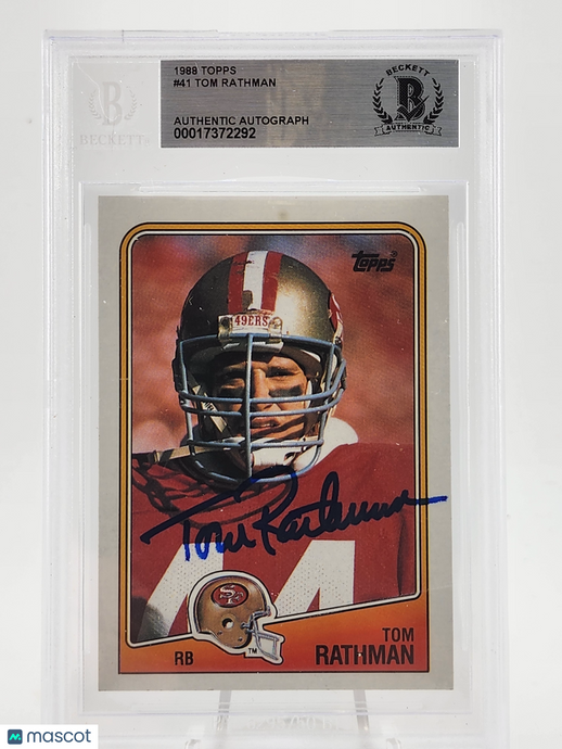 1988 Topps Tom Rathman #41 Rookie BGS Authentic