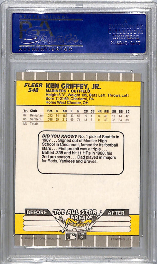 1989 Fleer Ken Griffey JR. #548 PSA Authentic