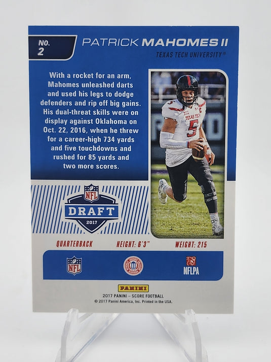 2017 Panini Score Patrick Mahomes II #2