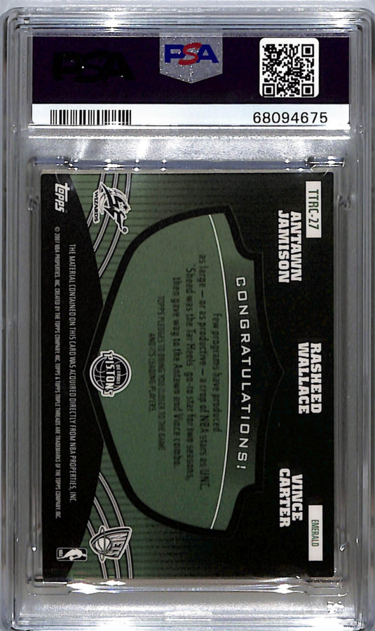 2006 Topps Triple Threads Relic Combos Vince Carter #27 Emerald PSA 8
