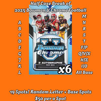 #479 Bowman U Chrome Football Half Case Random Letter Break