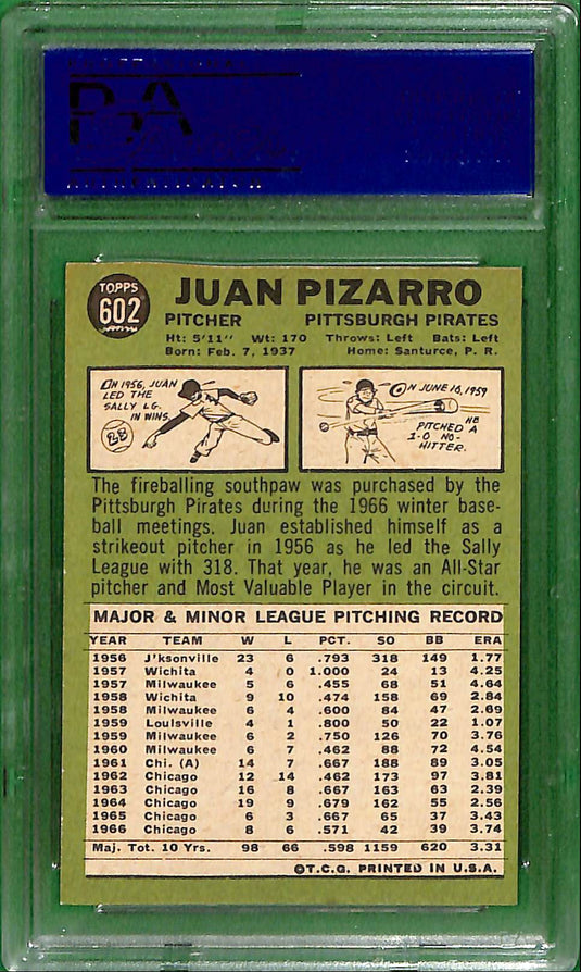 1967 Topps Juan Pizarro #602 PSA 7