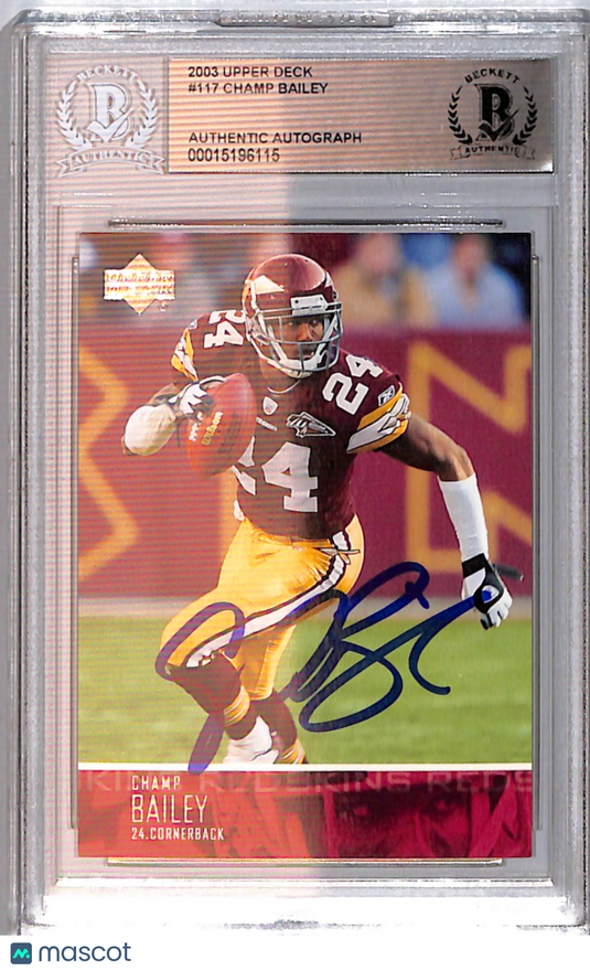 2003 Upper Deck Champ Bailey #117 BGS Authentic