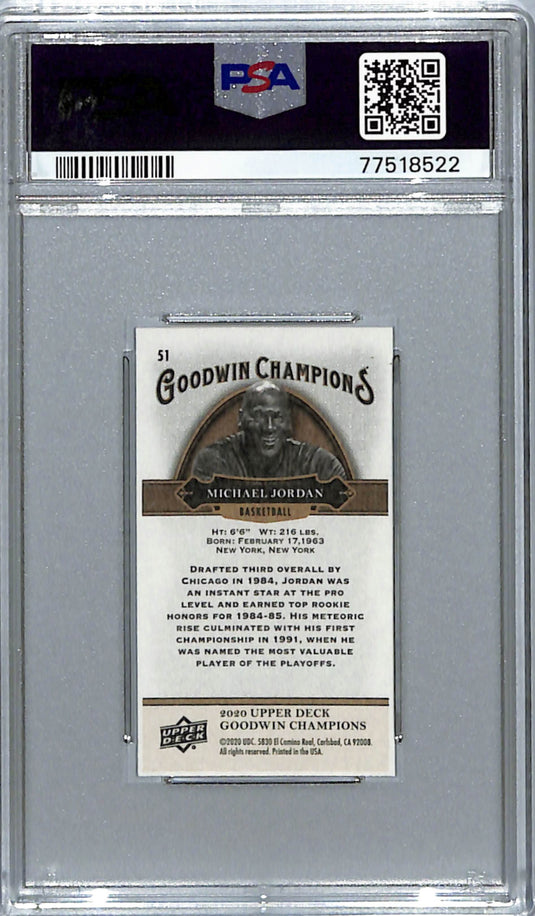 2020 Upper Deck Goodwin Champions Michael Jordan #51 Mini PSA 10