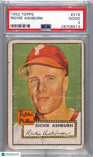 1952 Topps Richie Ashburn #216 PSA 2