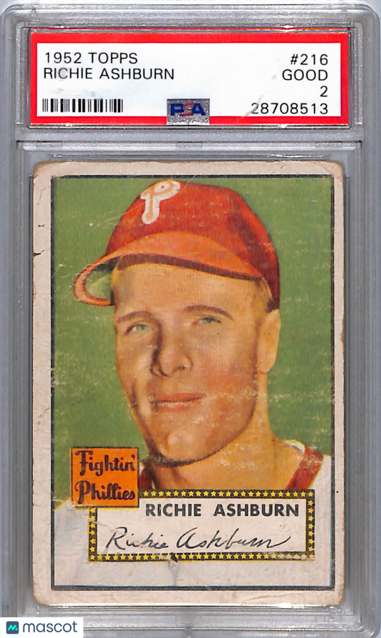 1952 Topps Richie Ashburn #216 PSA 2