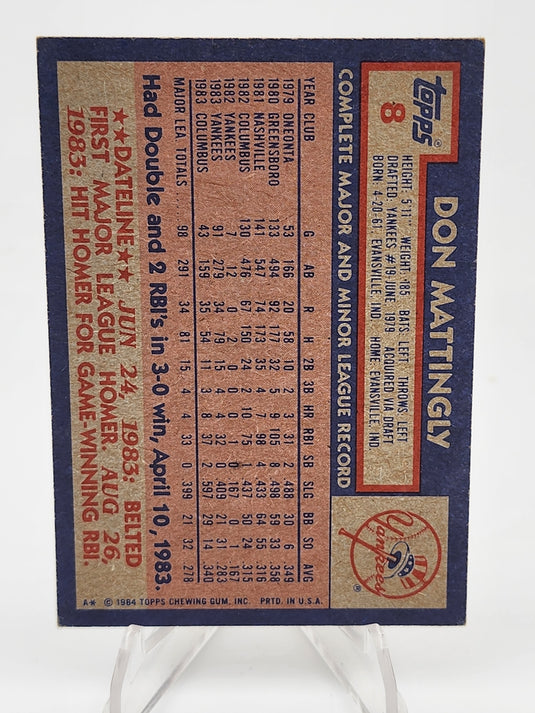 1984 Topps Don Mattingly