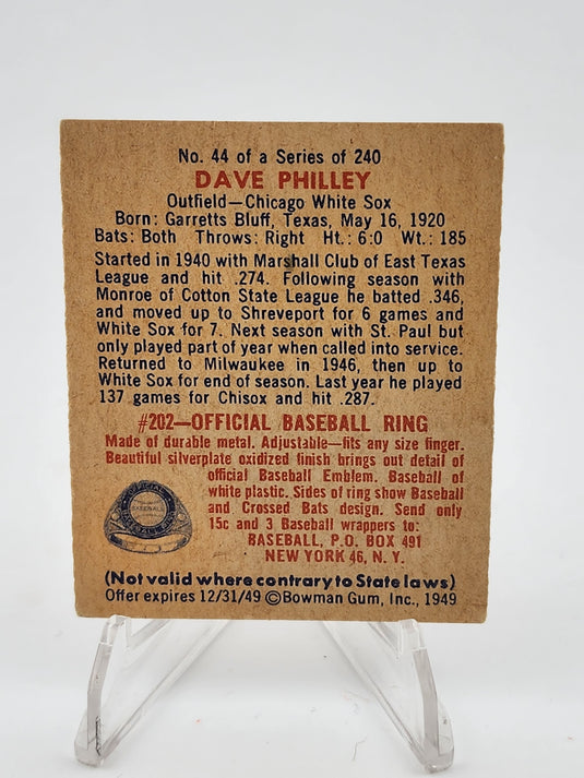 1949 Bowman Dave Philley #44