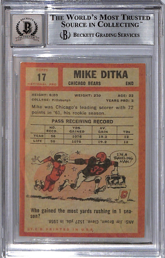 Mike Ditka BGS Authentic BAS Auto 10