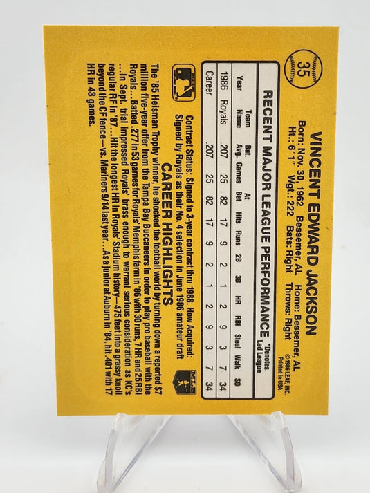 1987 Donruss Bo Jackson #35