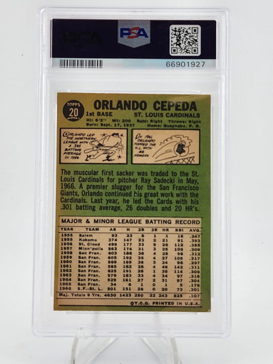 1967 Topps Orlando Cepeda #20 PSA 4