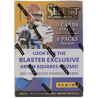 2023 Panini Select Draft Picks Football 6-Pack Hobby Blaster Box (Green Square Prizms!)