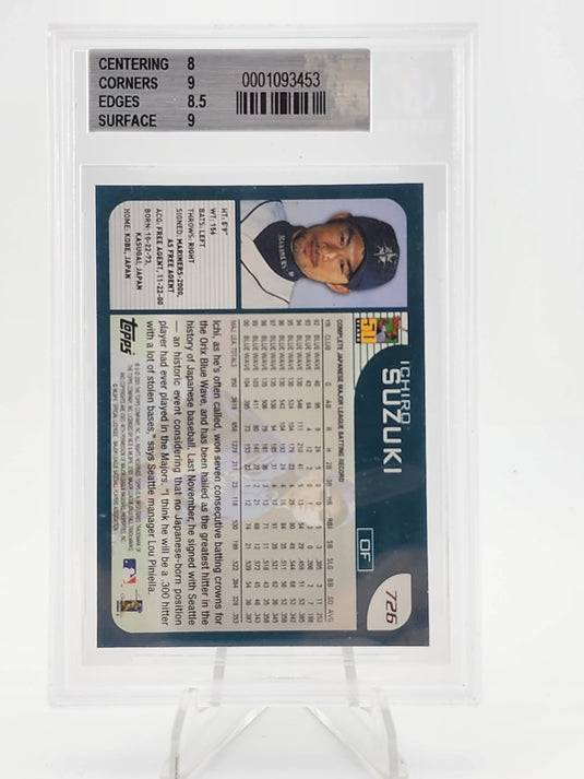 2001 Topps Ichiro Suzuki #726 BGS 8.5