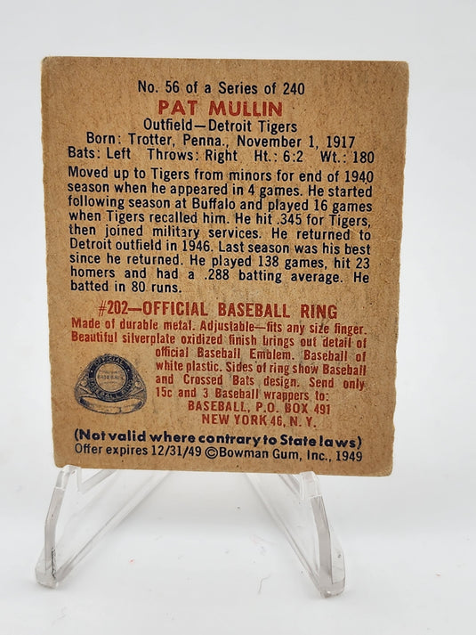 1949 Bowman Pat Mullin #56