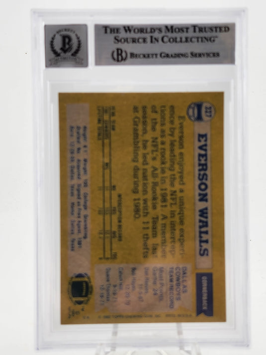 1982 Topps Everson Walls #327 Rookie BGS 10