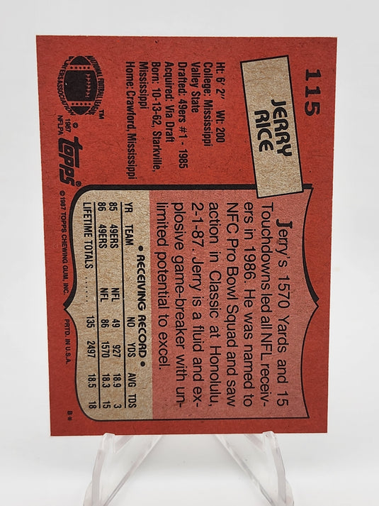 1987 Topps Jerry Rice #115