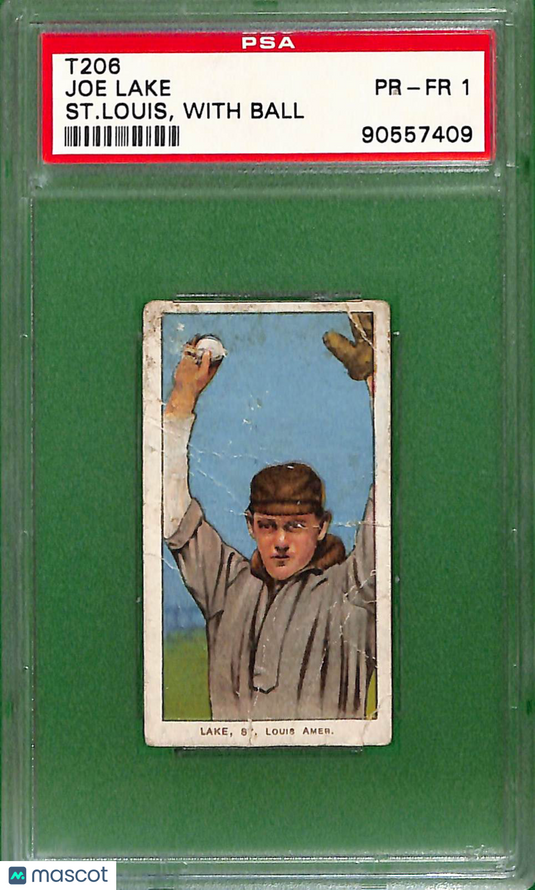 1909-11 T206 Joe Lake ST. Louis, With Ball PSA 1
