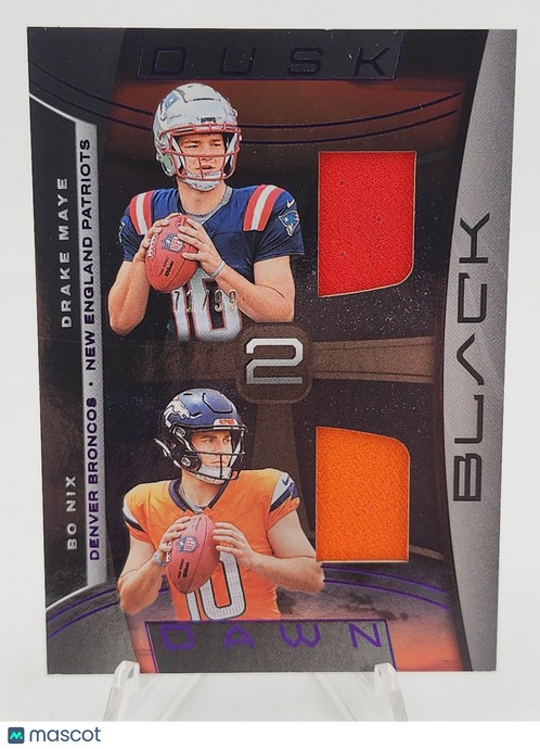 2024 Panini Black Dusk Dawn Bo Nix Drake Maye #D2D-DMBN /99 memorabilia