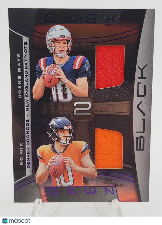 2024 Panini Black Dusk Dawn Bo Nix Drake Maye #D2D-DMBN /99 memorabilia