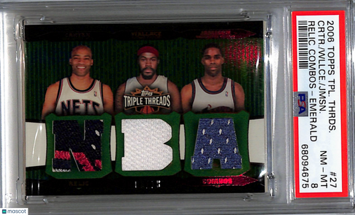 2006 Topps Triple Threads Relic Combos Vince Carter #27 Emerald PSA 8