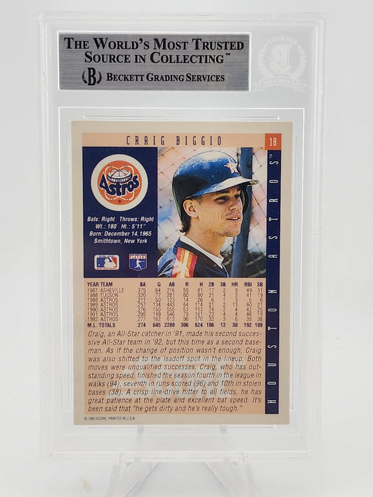 1993 Score Craig Biggio #18 BAS
