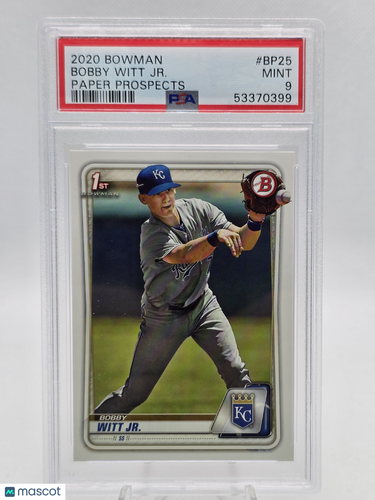 2020 Bowman Paper Prospects Bobby Witt JR. #BP25 PSA 9