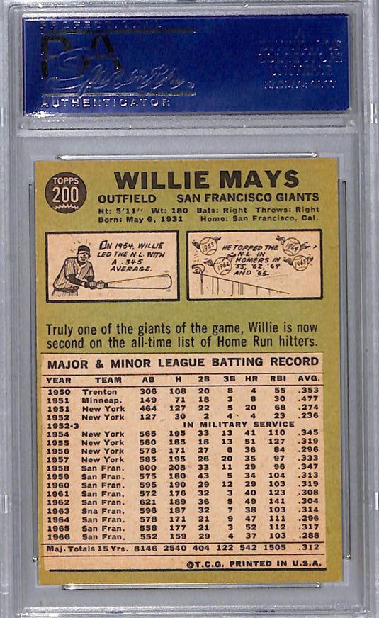 1967 Topps Willie Mays #200 PSA 8