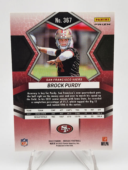 2022 Panini Prizm Mosaic Brock Purdy #367 Pink Camo RC