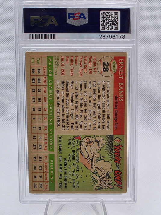 1955 Topps Ernie Banks #28 PSA 3